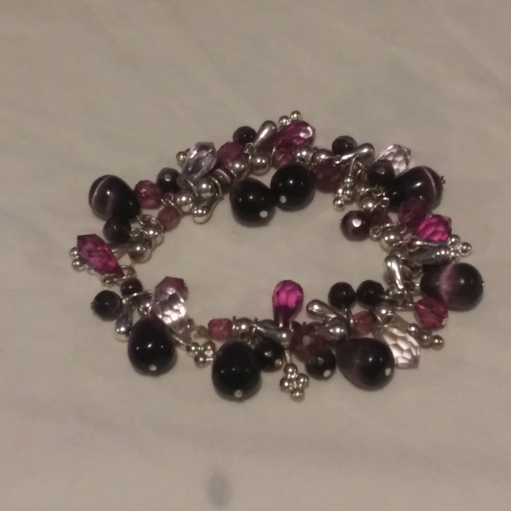Glass Bead Amethyst Bracelet